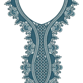 Intrigue Trellis Neck Embroidery Design