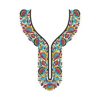 Beautiful Flower Neck Embroidery Design