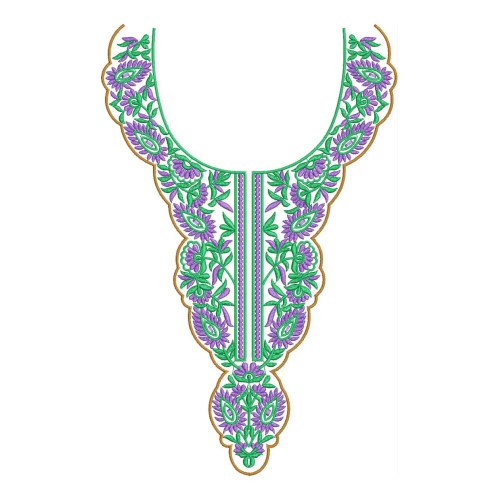 Jhalar Bel Neck Embroidery Design