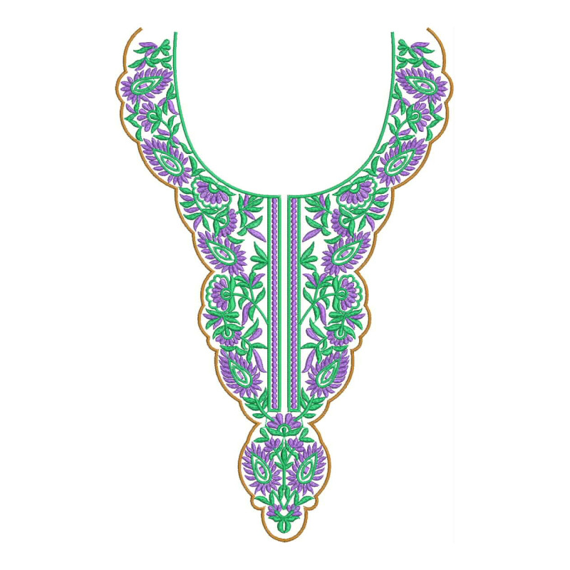 Jhalar Bel Neck Embroidery Design