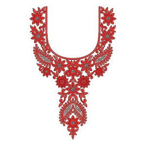 Boho Chic Neck Yoke Gala Sequin Embroidery Design
