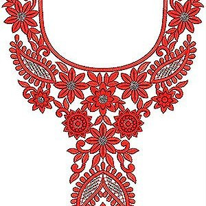 Boho Chic Neck Yoke Gala Sequin Embroidery Design