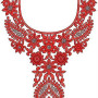 Boho Chic Neck Yoke Gala Sequin Embroidery Design