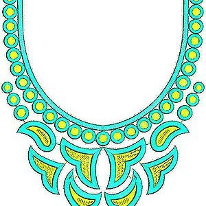 Fashion Motif Neck Embroidery Design