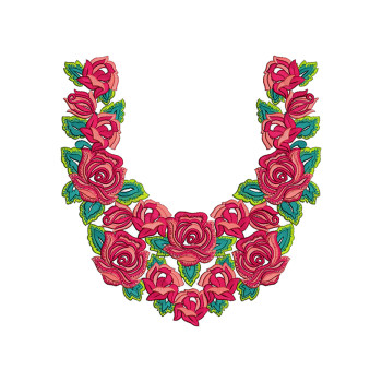 Creative Pashtun Rose Embroidery Dress Kurti Tunic Design