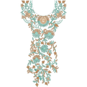 The Wildflower Medley Neck Embroidery Design