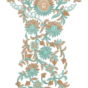 The Wildflower Medley Neck Embroidery Design