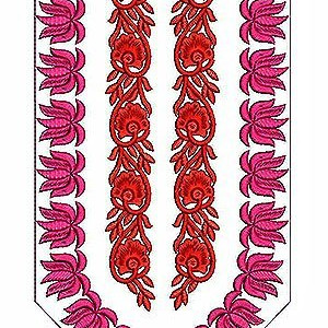 Simple Jalabiya Neck Yoke Gala Embroidery Design