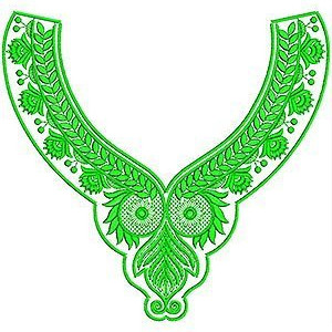 Fashion Jewelry Style Gold Thread Neck Embroidery Design