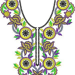 Sleeveless Fashion Kurti Neck Embroidery Design