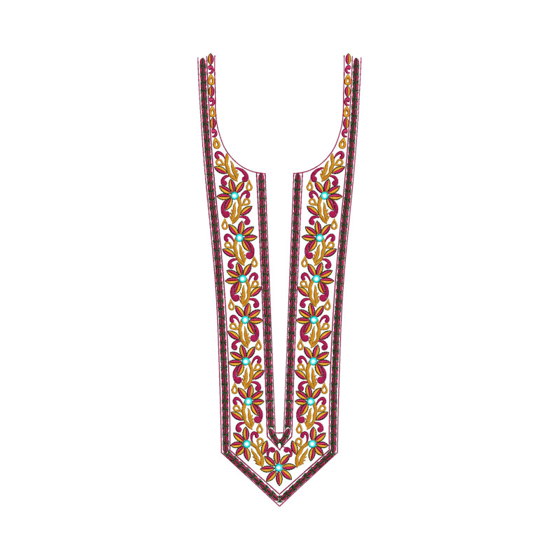 Arabian Jalabiya Caftan Designer Yoke Gala Embroidery Design