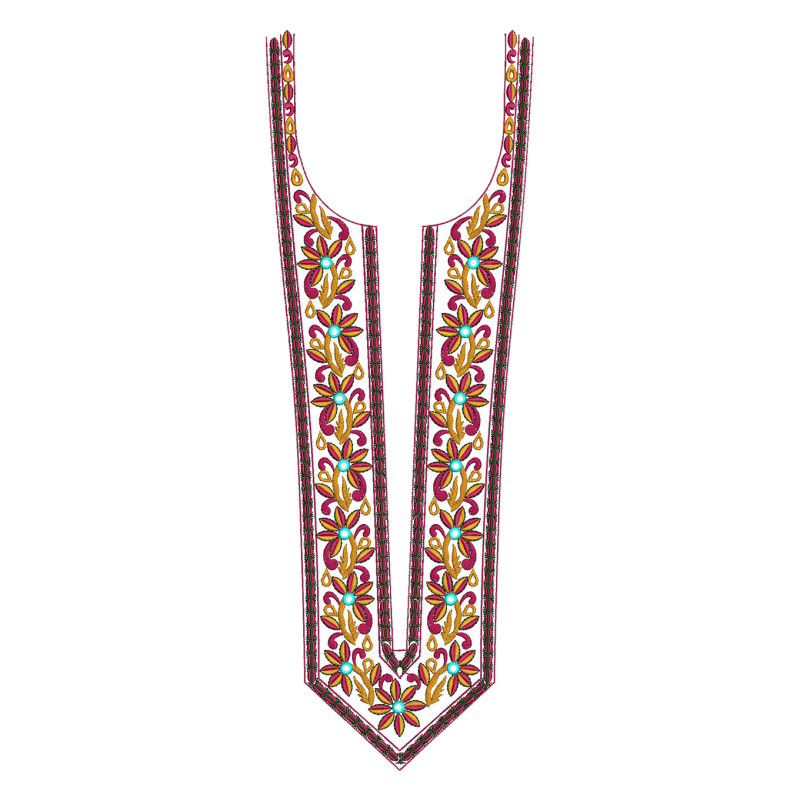 Arabian Jalabiya Caftan Designer Yoke Gala Embroidery Design