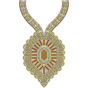 Crimson Designer Dress Embroidery Design
