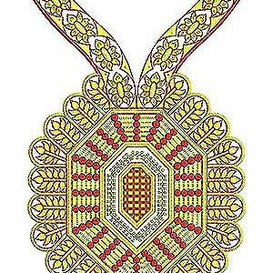 Crimson Designer Dress Embroidery Design