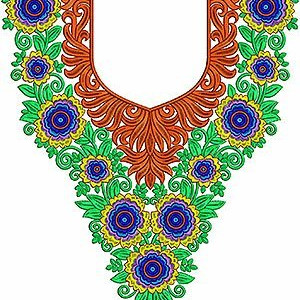 Tana Bana Dress Fashion Neck Embroidery Design