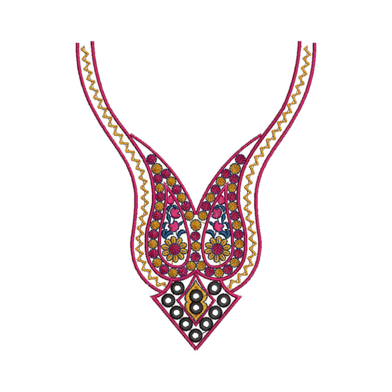 Designer Dress Neck Embroidery Designs