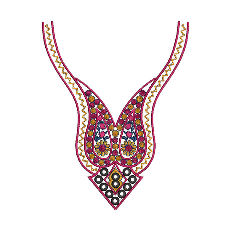 Designer Dress Neck Embroidery Designs