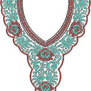 Khaleeji Style Neck Yoke Gala Embroidery Design