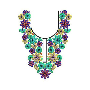 Stripes Full Mini Dress Embroidery Design