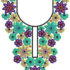 Stripes Full Mini Dress Embroidery Design