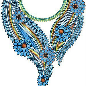 Beautiful Neck Machine Embroidery 3704