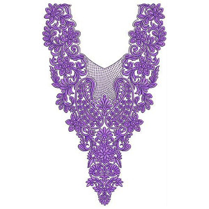 Cotton Fabric Neck Yoke Gala Embroidery Design