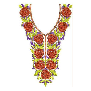Dainty Look Orange Figure Embroidery Design