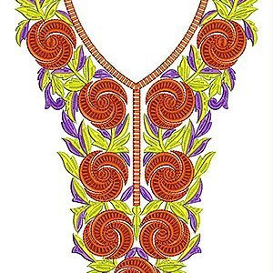 Dainty Look Orange Figure Embroidery Design