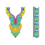 Silk Crepe Kaftan Neck & Border Embroidery Design