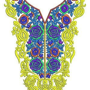 Lovely Look Hijab Caftan Embroidery Neck Design