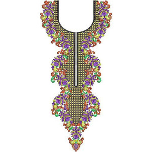 High Embroidery Arabian Neck Design