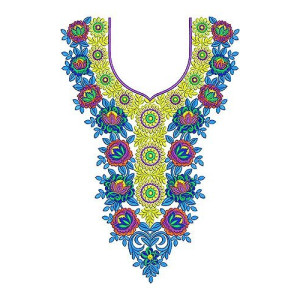 Pakistani Caftan Yock Neck Embroidery Design