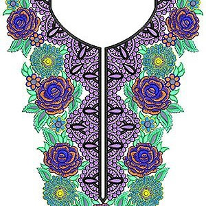 High Quality Tulle Embroidery Neck Design