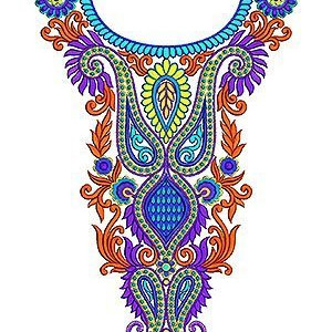 Anarkali Dress Long Neck Embroidery Design