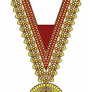 Long V Neck & Sleeve Embroidery Neck Design