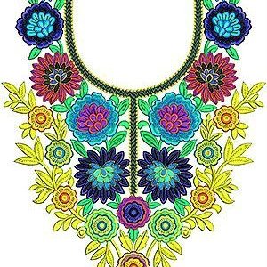 Golden Wedding Embroidery Neck Design