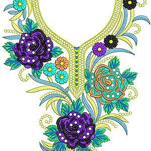 Anarkali Neck Embroidery Designs