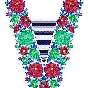 Fashion Future Embroidery V Neck Design