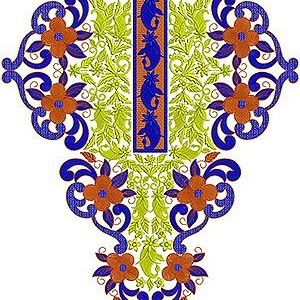 Ivory Dress Neck Embroidery Design