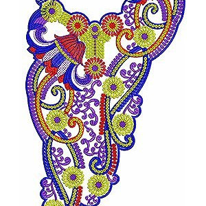 Rich Fashions Neck Embroidery Pattern Design