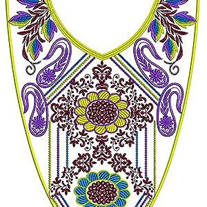 Morrocon Maxi Dress Embroidery Neck Design