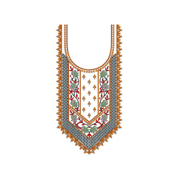 Sequins Neck EMB Design For Kurti Top Tunic