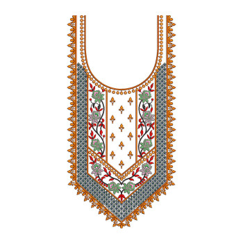 Sequins Neck EMB Design For Kurti Top Tunic