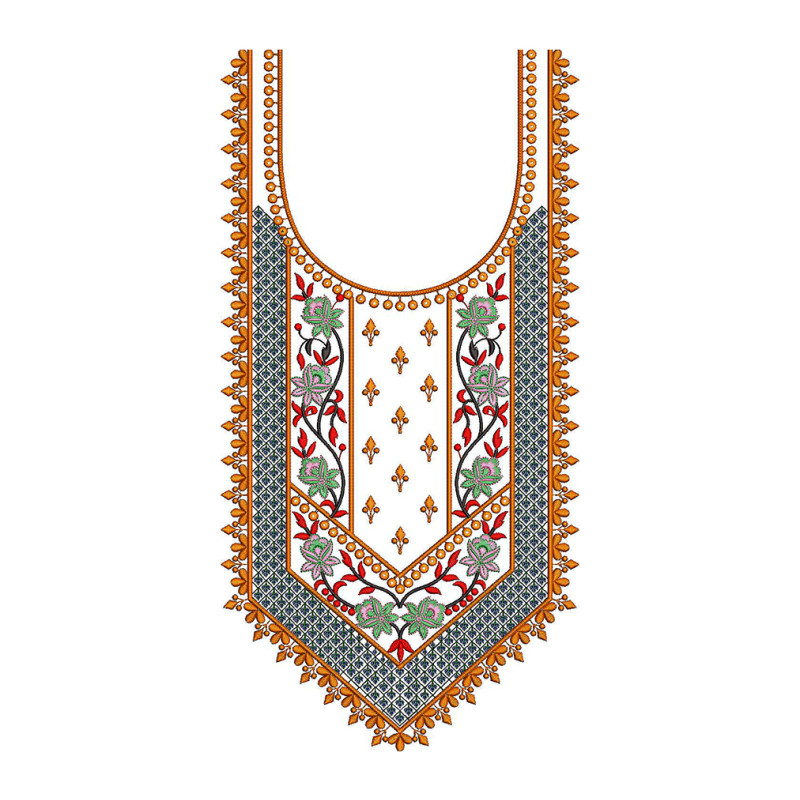 Sequins Neck EMB Design For Kurti Top Tunic