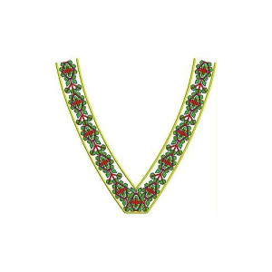 Awesome V Neck Embroidery Design