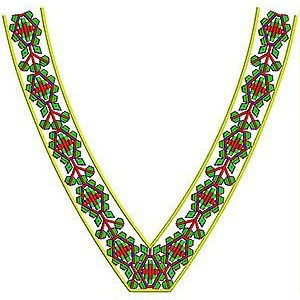 Awesome V Neck Embroidery Design