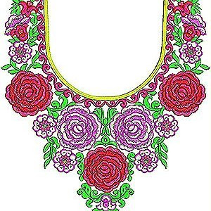 Arab Modest Traditional Clothing Yoke Embroidery Design