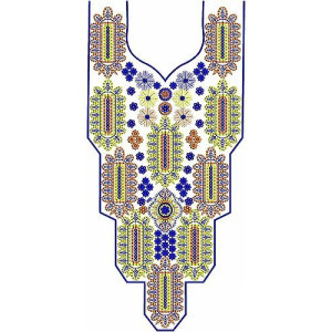 Asian Designer Tunic Embroidery Design