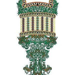 Tunisian Dress Boat Neck Embroidery Design