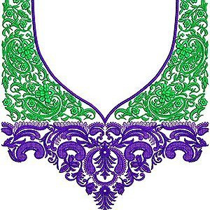 Tunician Fashion Boat Neck Embroidery Design